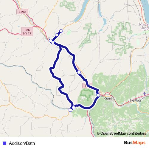 Addison/Bath bus Line Map