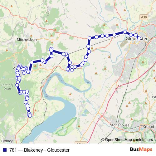 781 bus Line Map