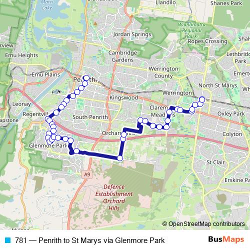 781 bus Line Map
