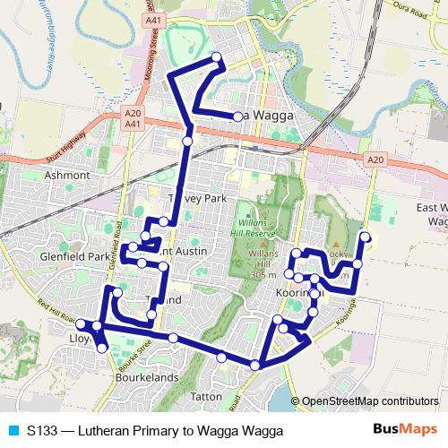 S133 bus Line Map