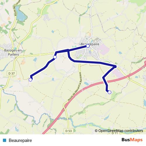 Beaurepaire bus Line Map