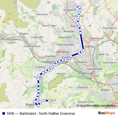 NH6 bus Line Map
