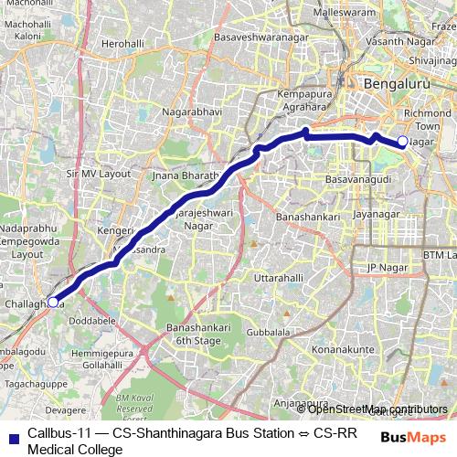 Callbus-11 bus Line Map