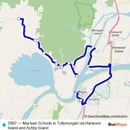 S957 bus Line Map