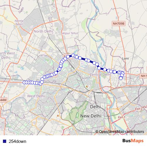 254down bus Line Map