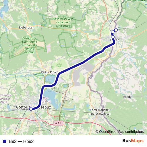 B92 rail Line Map
