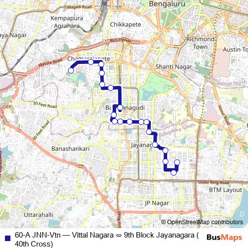 60-A JNN-Vtn bus Line Map