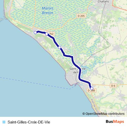 Saint-Gilles-Croix-DE-Vie bus Line Map