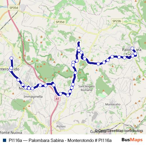 Pl116a bus Line Map