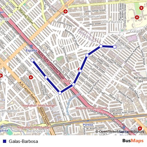 Galas-Barbosa bus Line Map
