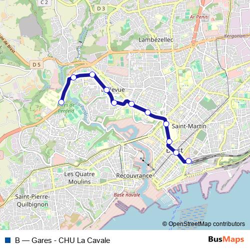 B tram Line Map