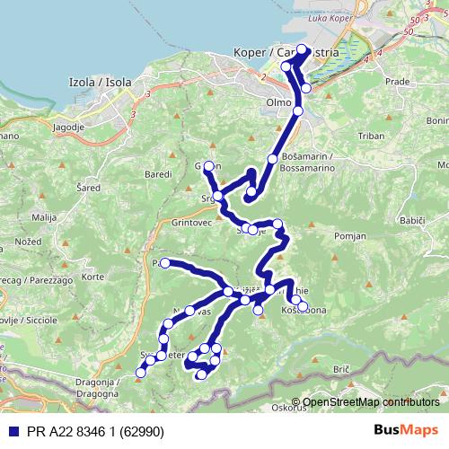 PR A22 8346 1 (62990) bus Line Map