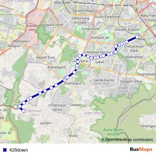428down bus Line Map