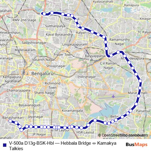 V-500a D13g-BSK-Hbl bus Line Map
