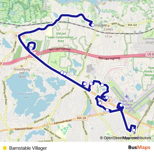 Barnstable Villager bus Line Map