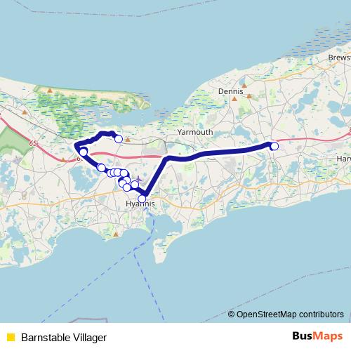 Barnstable Villager bus Line Map
