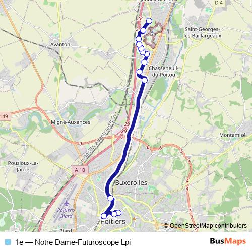 1e bus Line Map