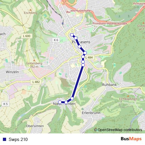 Swps 210 bus Line Map