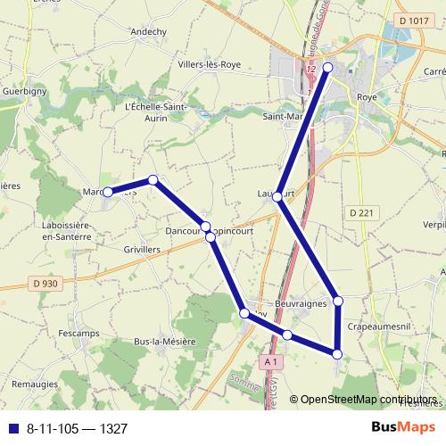 8-11-105 bus Line Map