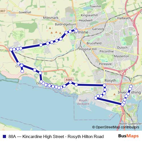 88A bus Line Map