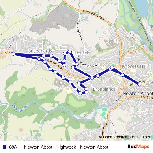 88A bus Line Map
