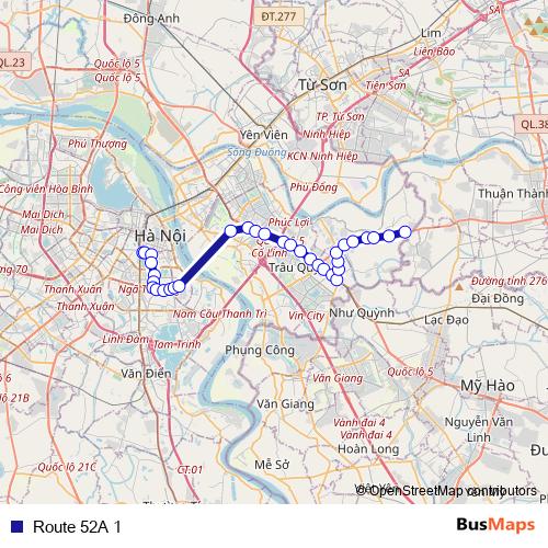 Route 52A 1 bus Line Map