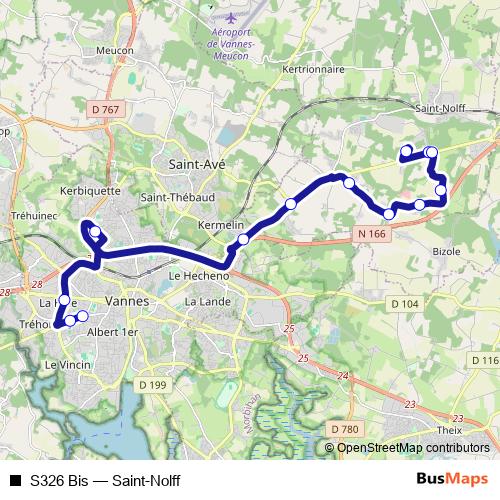 S326 Bis bus Line Map