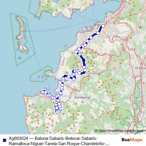 Xg883024 bus Line Map