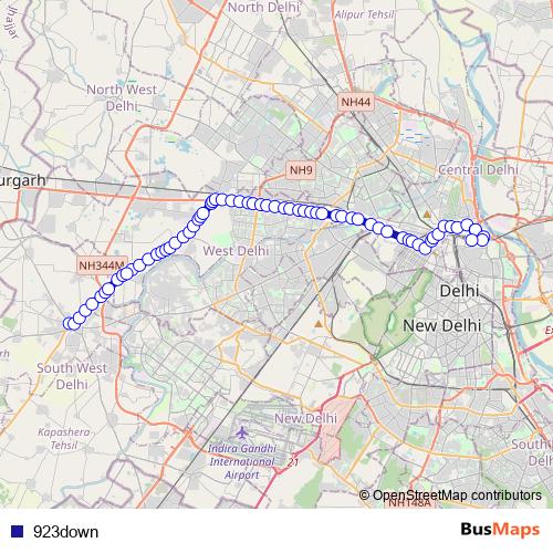 923down bus Line Map