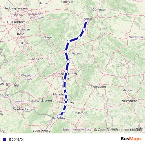 IC 2373 rail Line Map