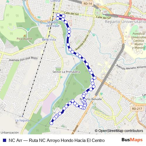 NC Arr bus Line Map