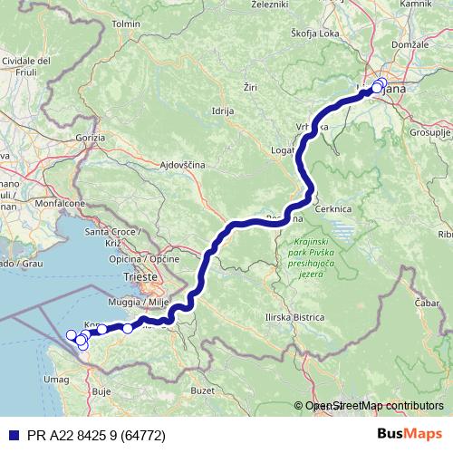 PR A22 8425 9 (64772) bus Line Map