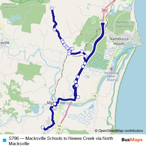 S796 bus Line Map
