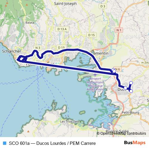 SCO 601a bus Line Map
