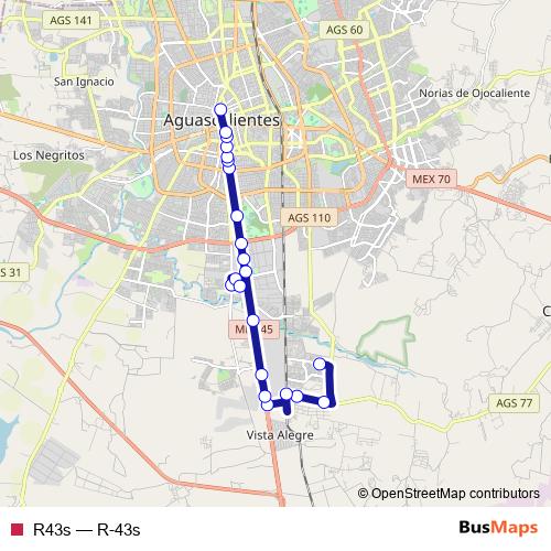 R43s bus Line Map