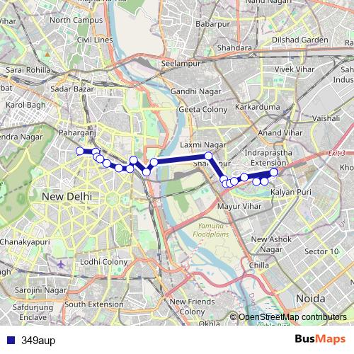 349aup bus Line Map