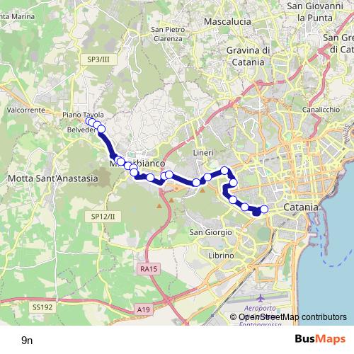 9n bus Line Map
