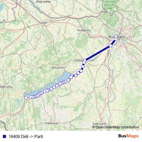 18408 Déli -> Parti rail Line Map