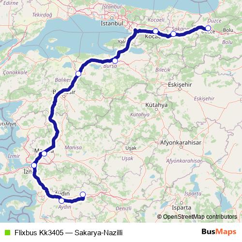 Flixbus Kk3405 bus Line Map