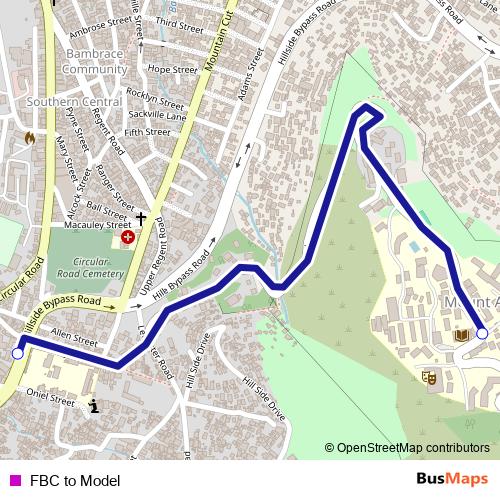 FBC to Model bus Line Map