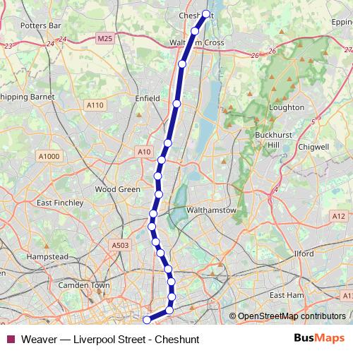 Weaver rail Line Map