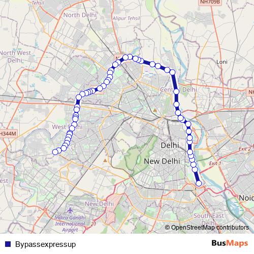 Bypassexpressup bus Line Map