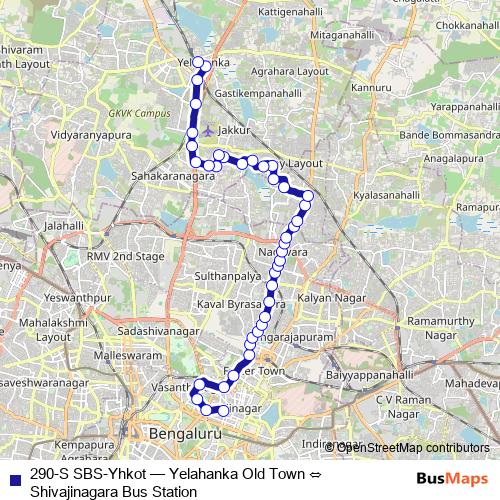 290-S SBS-Yhkot bus Line Map