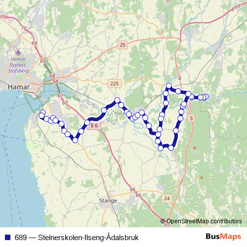689 bus Line Map