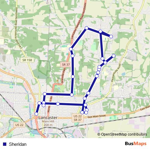 Sheridan bus Line Map