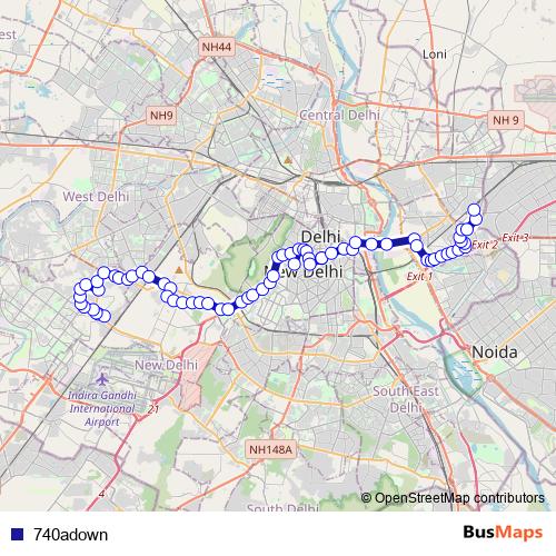 740adown bus Line Map