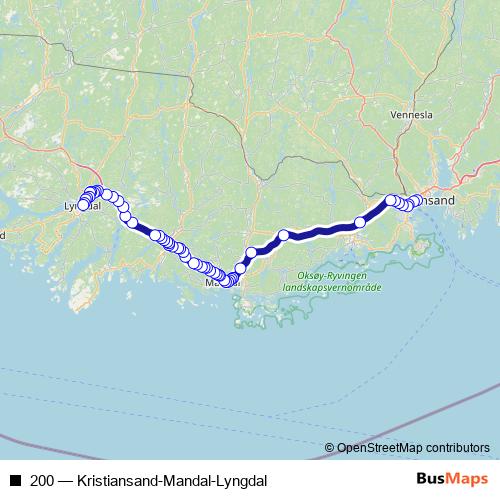 200 bus Line Map