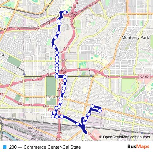200 bus Line Map