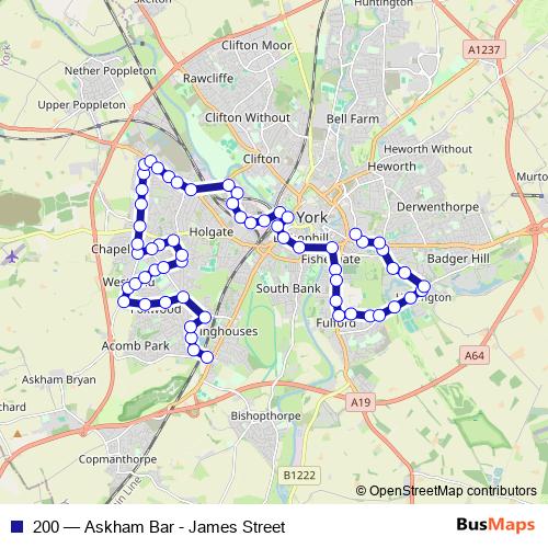 200 bus Line Map
