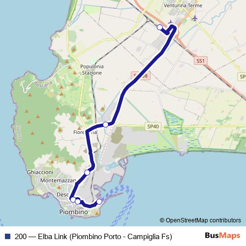 200 bus Line Map
